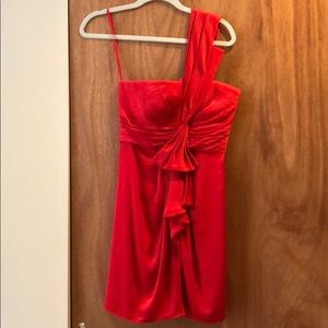 BCBG one shoulder red cocktail dress.